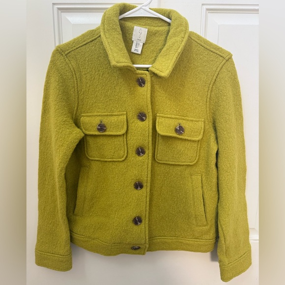 Joie Jackets & Blazers - Joie Chartreuse Wool Blend Button Jacket